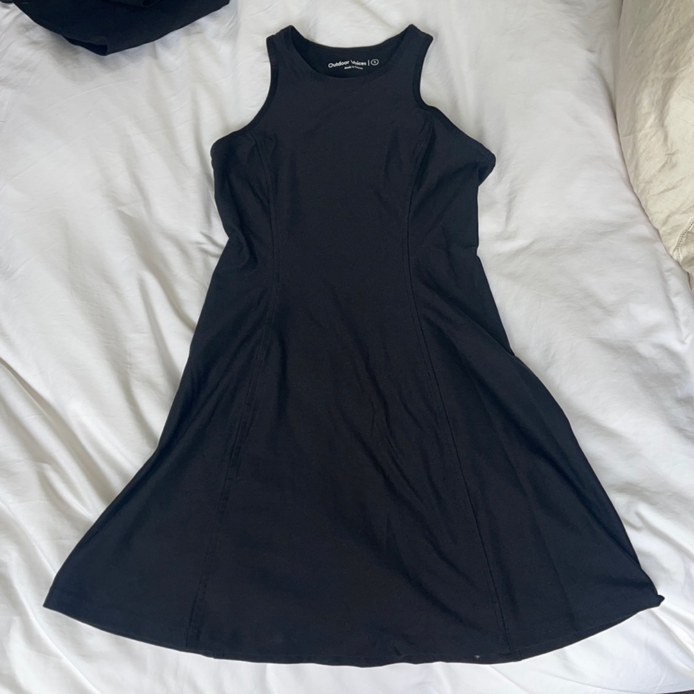 Outdoor Voices Black Racerback Athletic Mini Dress